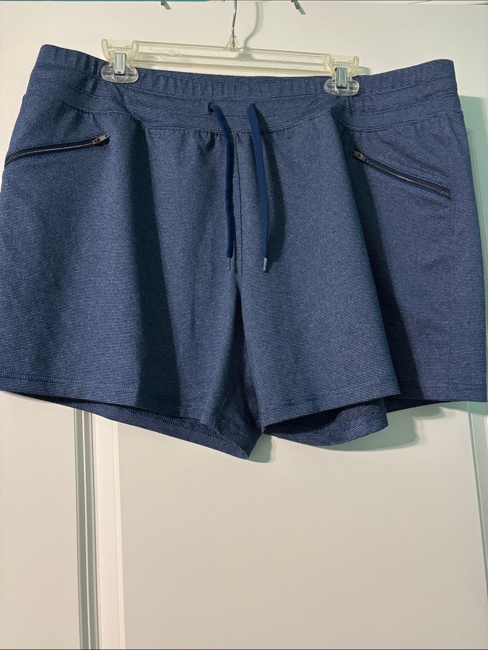 Avia Navy Blue Athletic Drawstring Shorts with Zip Pockets
